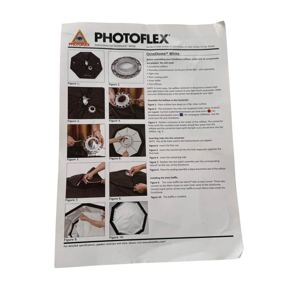 Photoflex OctoDome White Medium 5ft Softbox XT-ODM 870362 Bowens Speed Ring